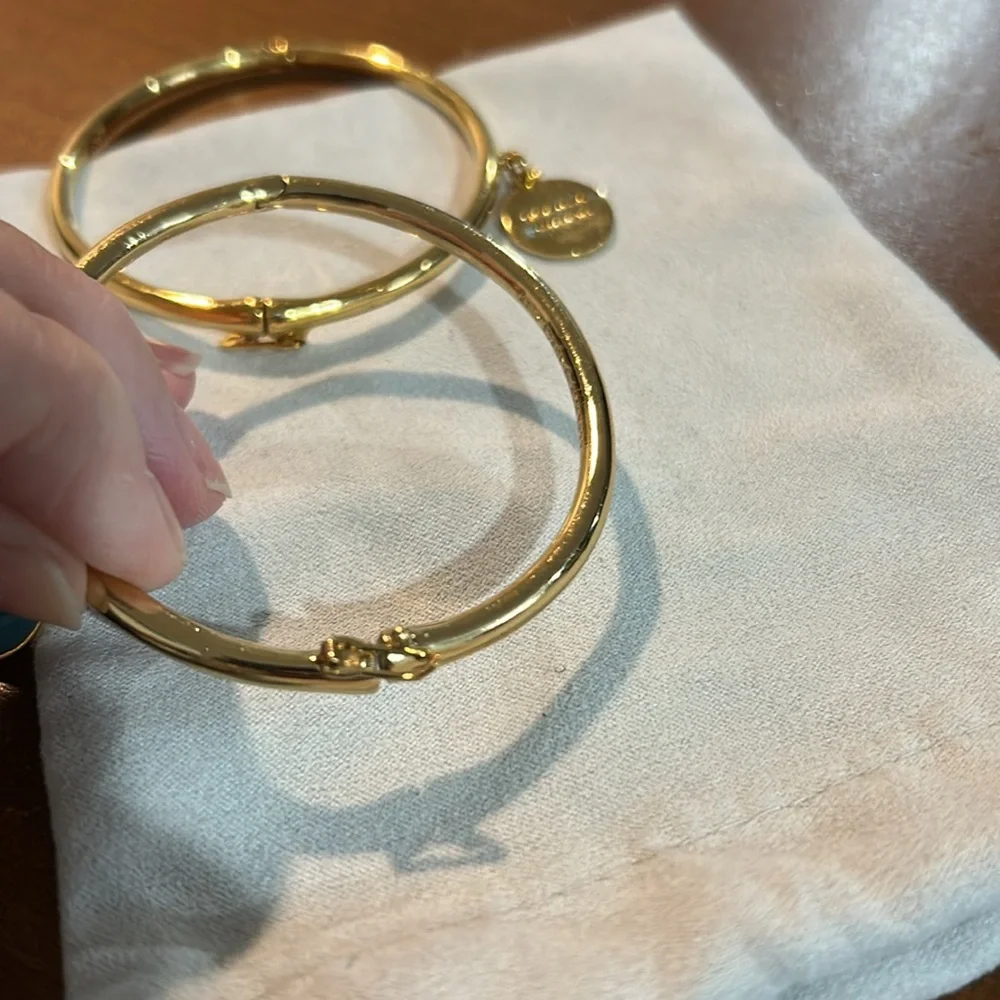Kate Spade Gold and Blue Bangle Bracelet Set - Picture 4 of 5
